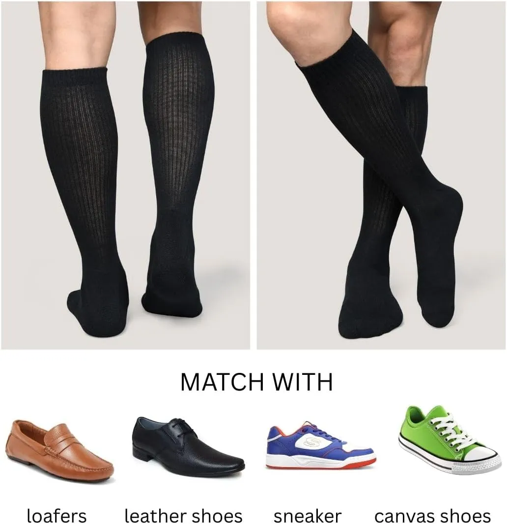 AJ DEZINES 4 Pack Mens Crew Socks Cushioned Athletic Sports Workout Moisture Wicking Socks