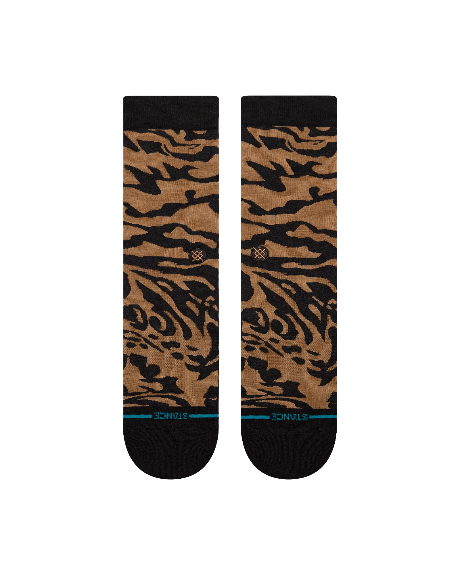 Animalistic Crew Socks in Black & Brown