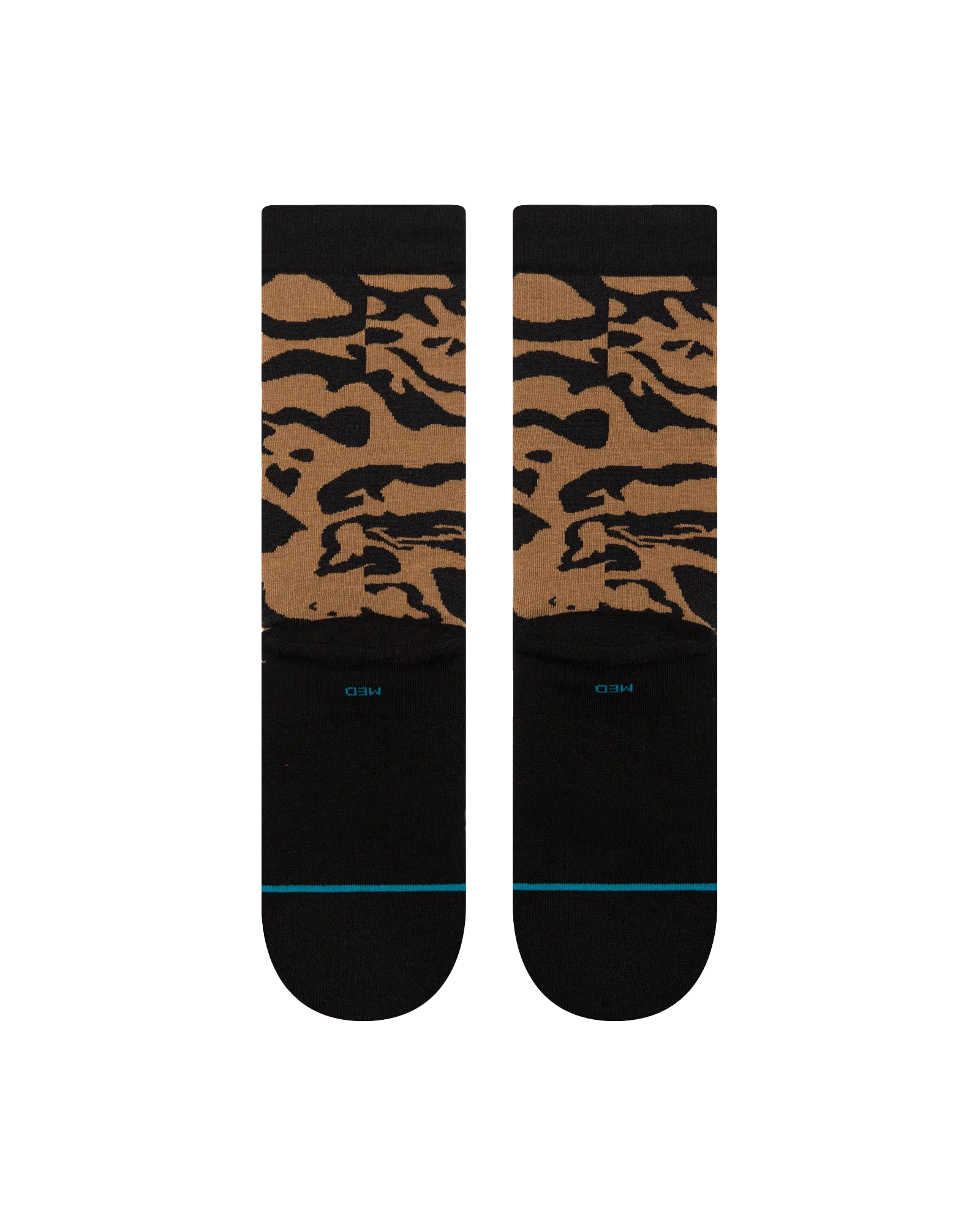 Animalistic Crew Socks in Black & Brown