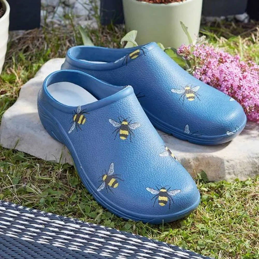Briers Comfi Navy Bees Clogs - Size 7