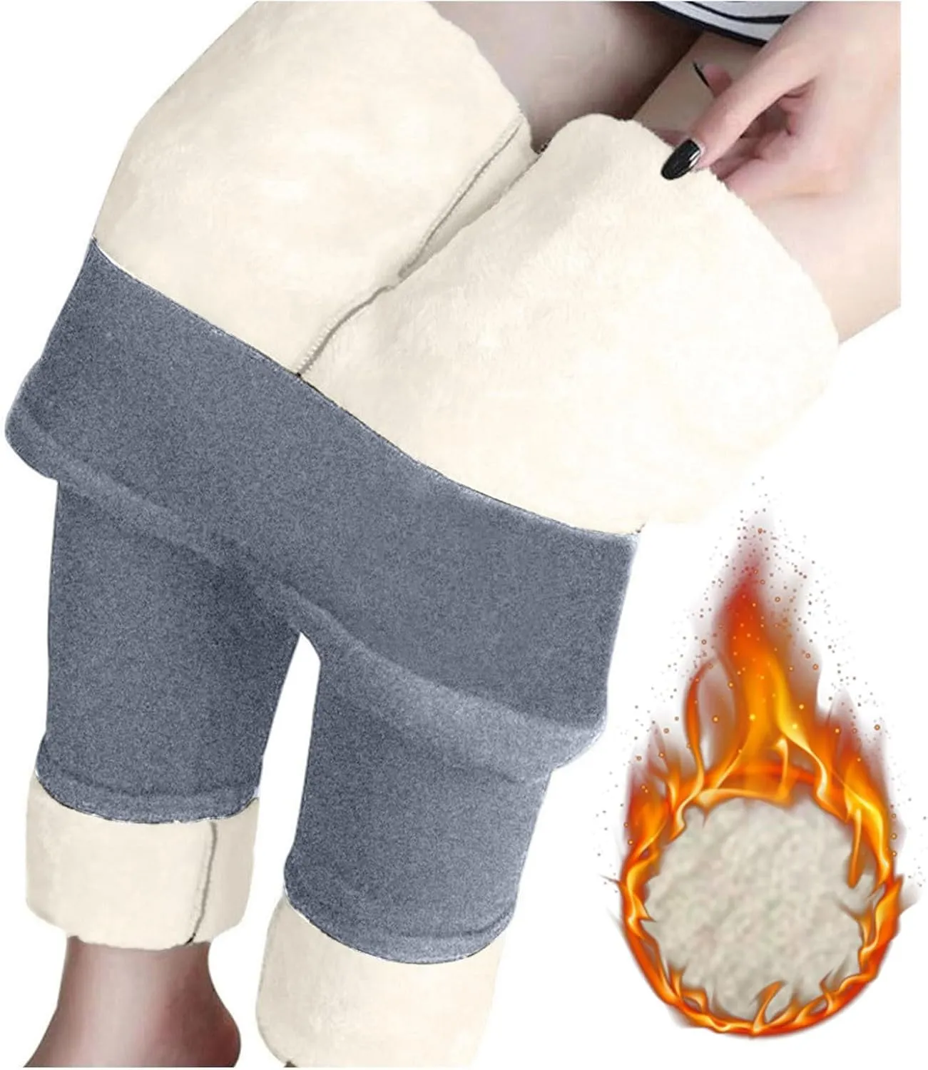 Fleece Lined Leggings Women High Waisted Warm Winter Thermal Yoga Pants Tummy Control Soft Tights for Hiking Workout
