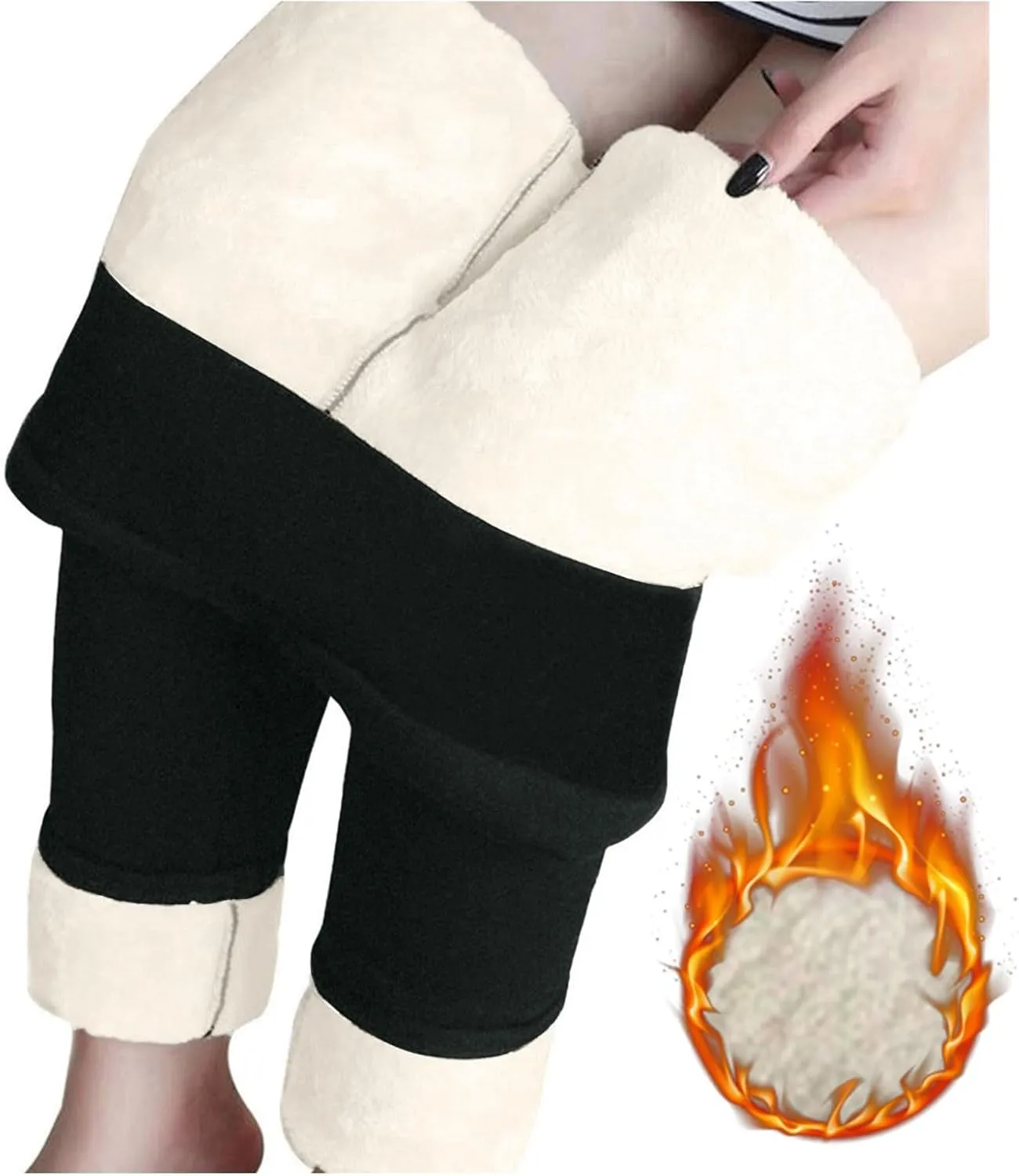 Fleece Lined Leggings Women High Waisted Warm Winter Thermal Yoga Pants Tummy Control Soft Tights for Hiking Workout