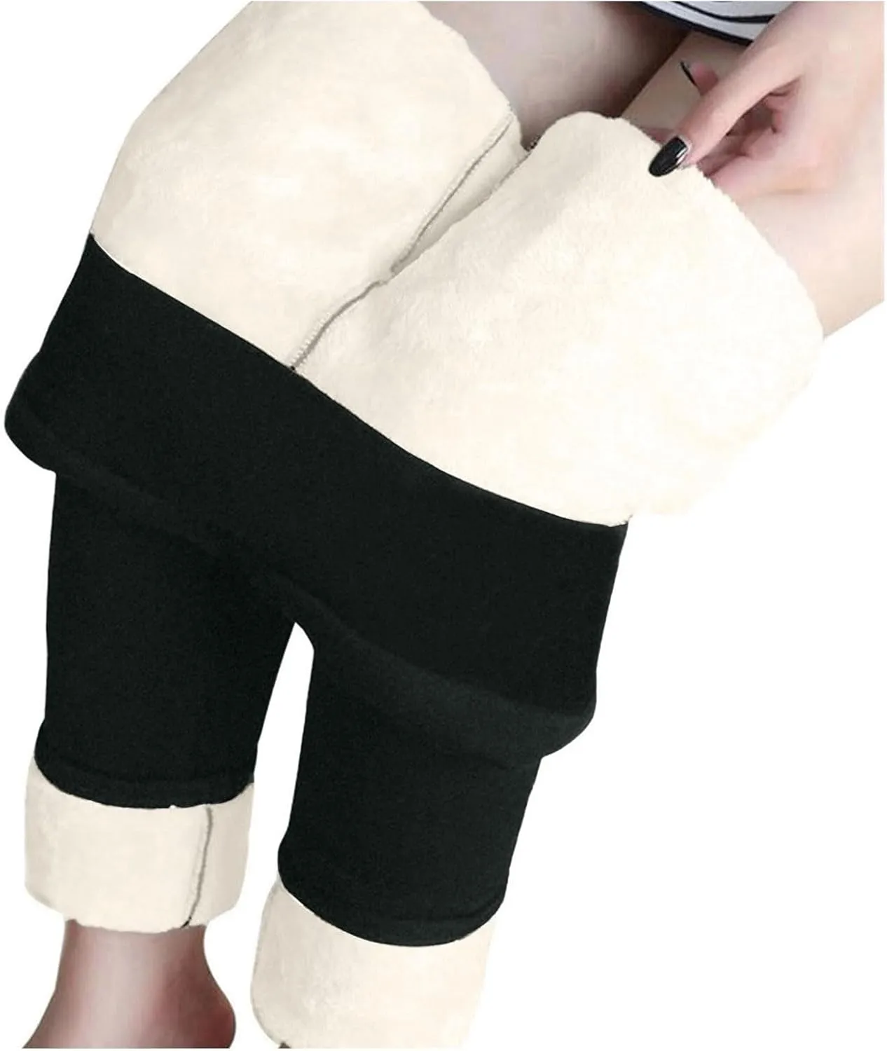 Fleece Lined Leggings Women High Waisted Warm Winter Thermal Yoga Pants Tummy Control Soft Tights for Hiking Workout