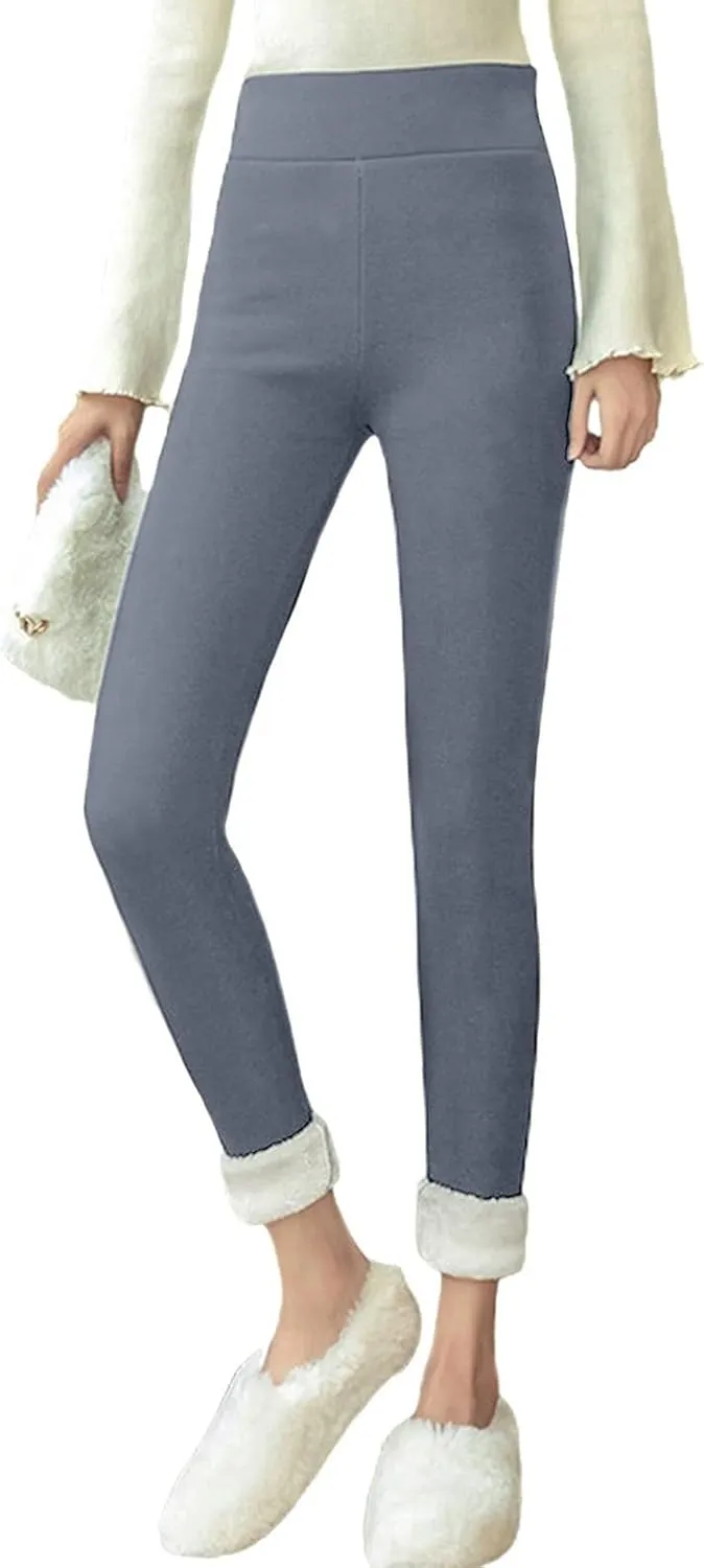 Fleece Lined Leggings Women High Waisted Warm Winter Thermal Yoga Pants Tummy Control Soft Tights for Hiking Workout