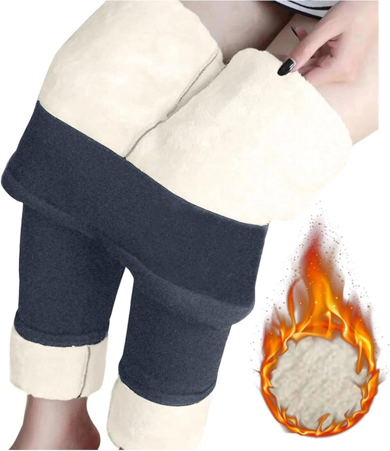 Fleece Lined Leggings Women High Waisted Warm Winter Thermal Yoga Pants Tummy Control Soft Tights for Hiking Workout