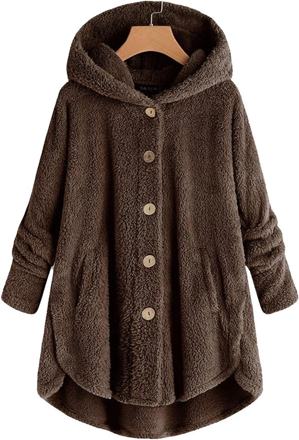LCMTWX Women's Coats Basic Long Jacket Coat Trendy Color Block Winter Drawstring Hoodie Snow Coat Shaggy Warm Winter Fleece