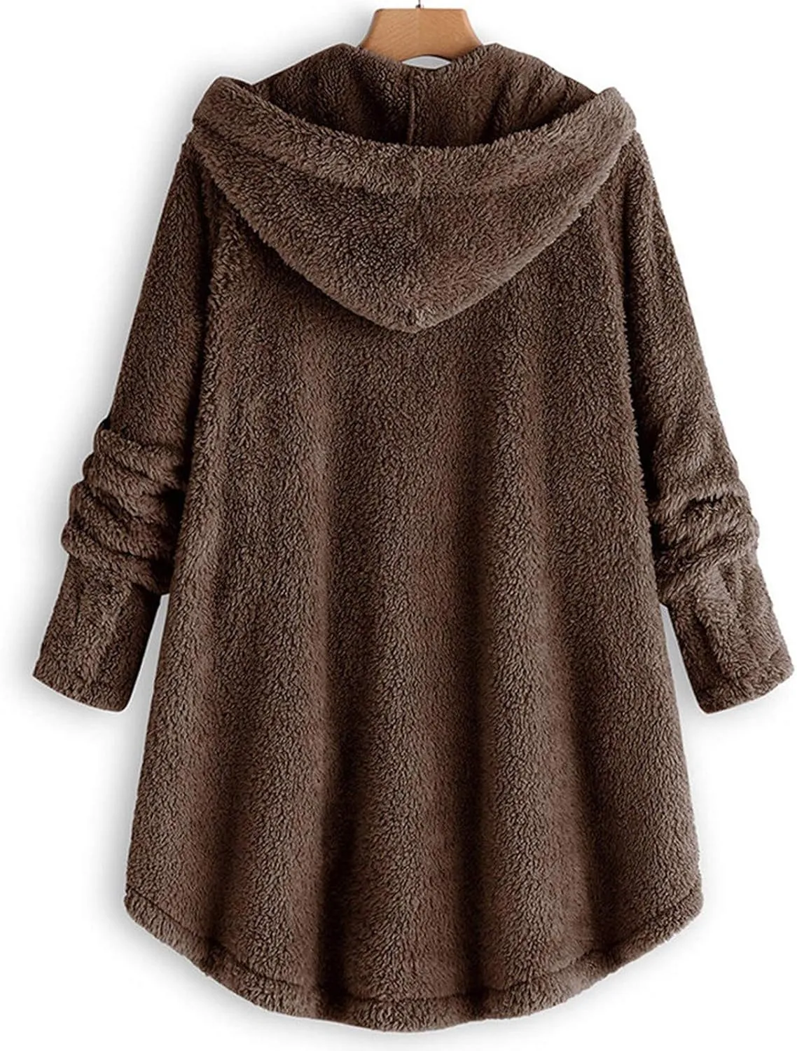 LCMTWX Women's Coats Basic Long Jacket Coat Trendy Color Block Winter Drawstring Hoodie Snow Coat Shaggy Warm Winter Fleece