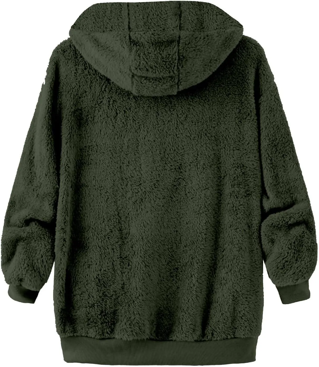 LCMTWX Womens Winter Fuzzy Fleece Jacket Color Artificial Wool Zipper Drawstring Long-Sleeved Hoodie Sweater Coats for De