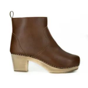 Womens Marlowe Tan Clog Boot by Novacas - Vegan Leather Ankle Boots
