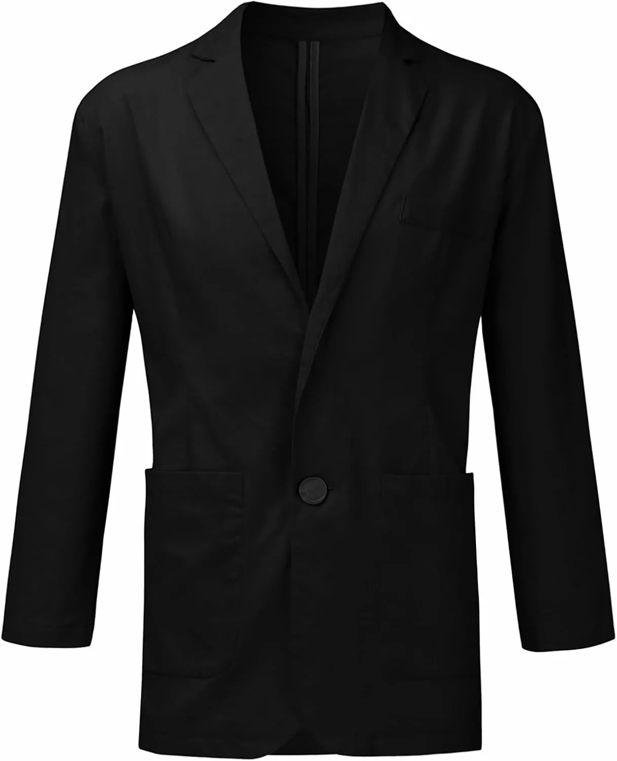Men's Linen Cotton Casual Suits Blazer Jackets One Button Big and Tall Solid Lightweight Work Business Sports Coats