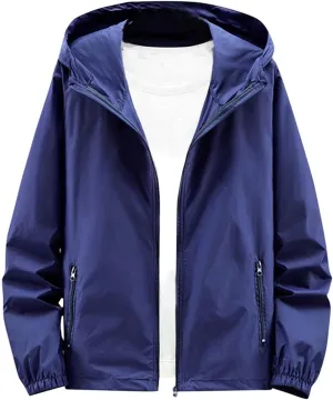 Men's Upf 50  Light Jacket Oversized Long Sleeve Sun Blocking Jackets Lightweight Breathable UV Shirts With Pockets