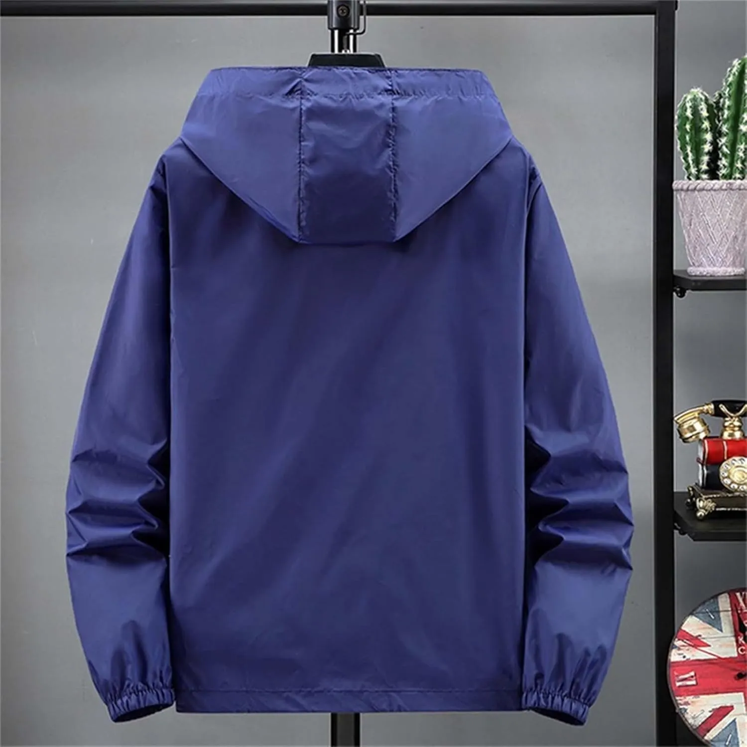 Men's Upf 50  Light Jacket Oversized Long Sleeve Sun Blocking Jackets Lightweight Breathable UV Shirts With Pockets