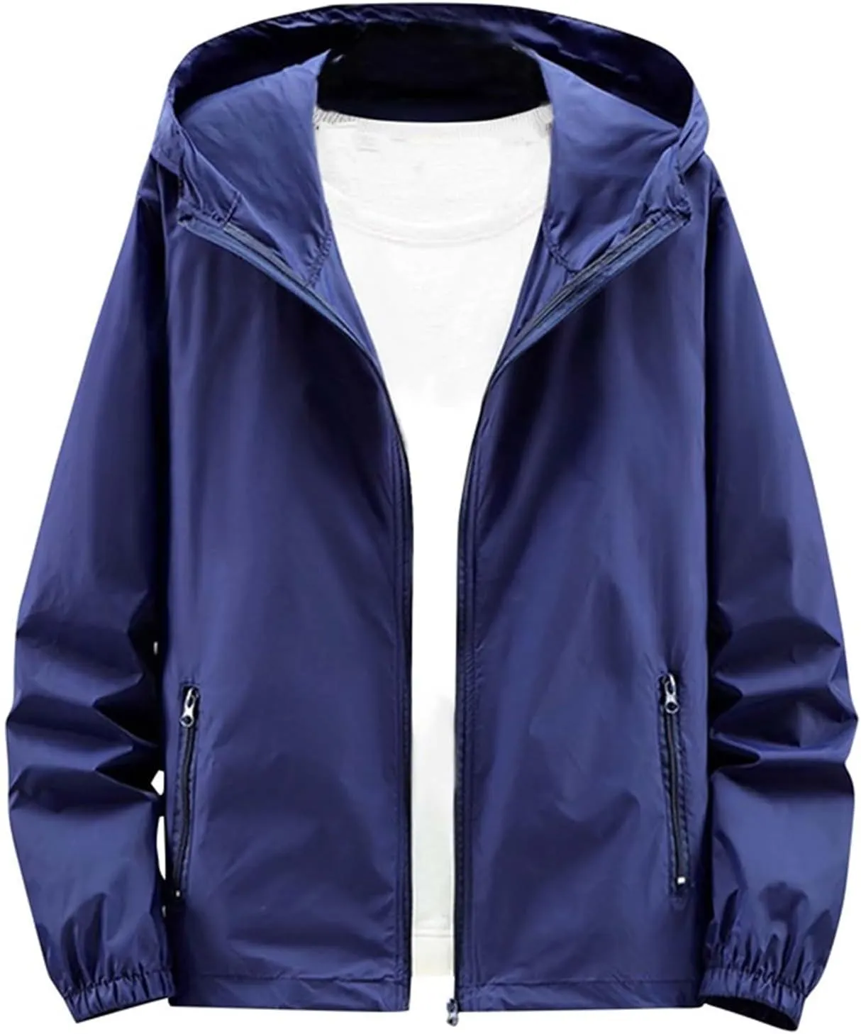 Men's Upf 50  Light Jacket Oversized Long Sleeve Sun Blocking Jackets Lightweight Breathable UV Shirts With Pockets