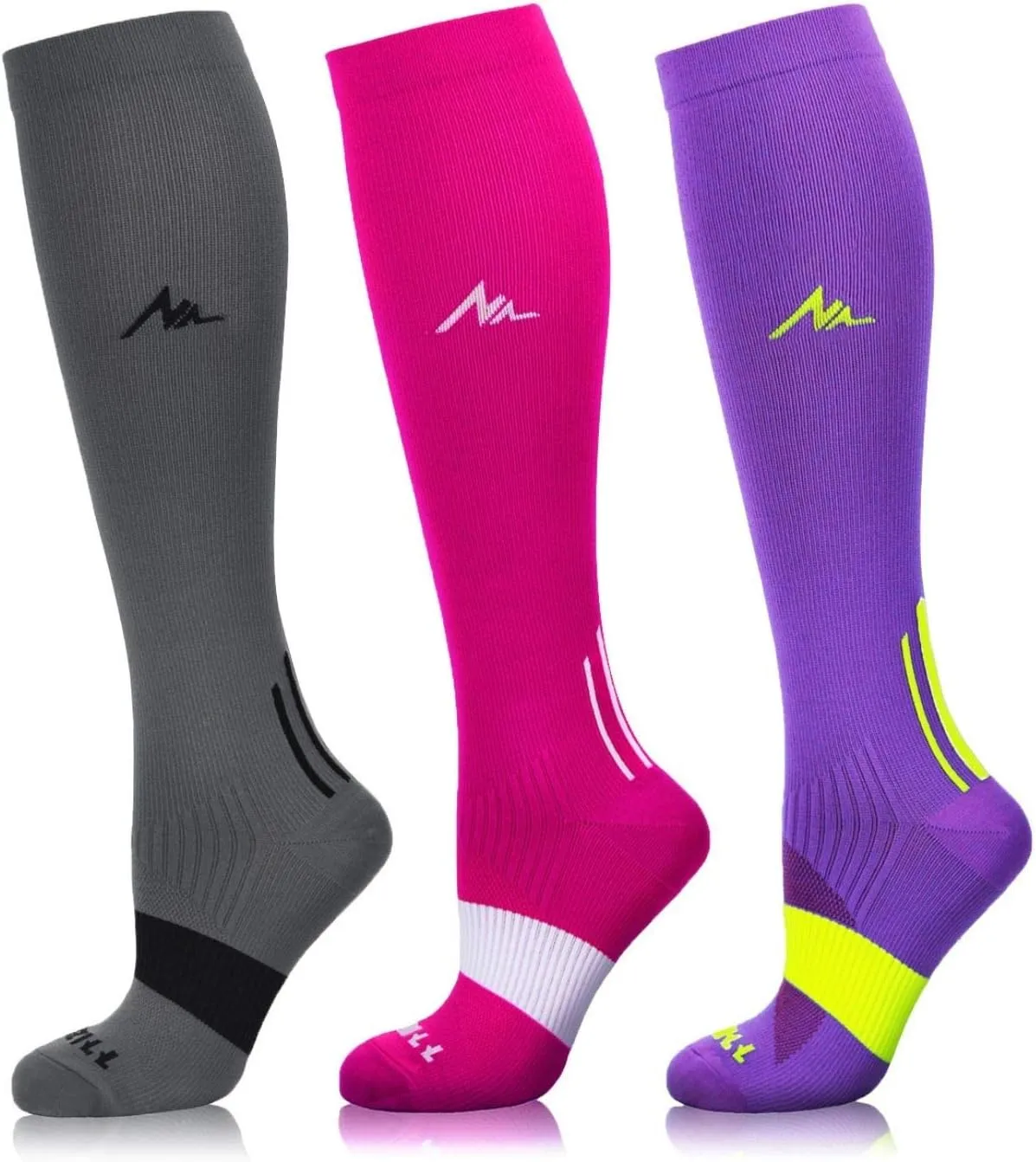 NEWZILL Medical Compression Socks for Women & Men Circulation 20-30 mmHg, Best for Running Athletic Hiking Travel Flight Nurses