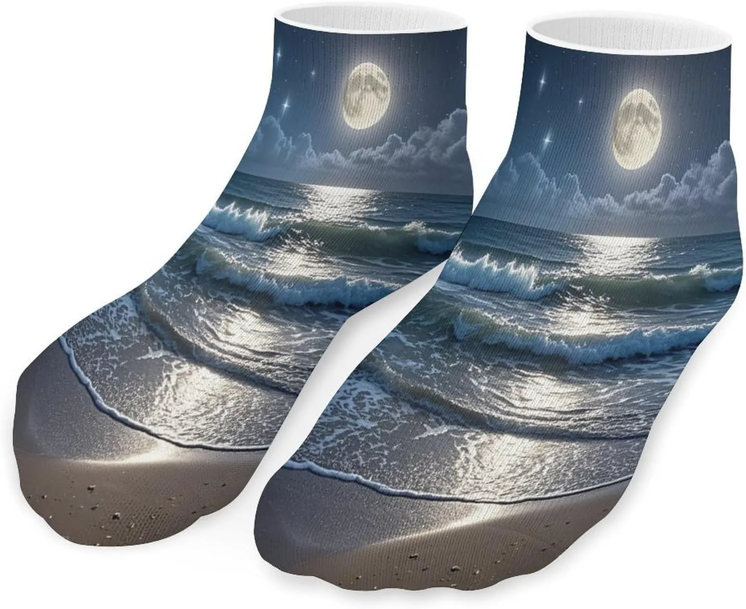 Night Ocean Socks Low Cut Ankle Short Sock Novelty Casual Invisible Liner Socks for Men Women