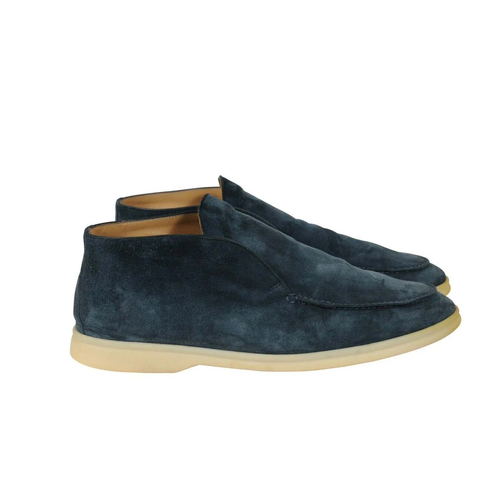 Open Walks US 7 40 Blue Suede Slip On Chukkas Ankle Boots