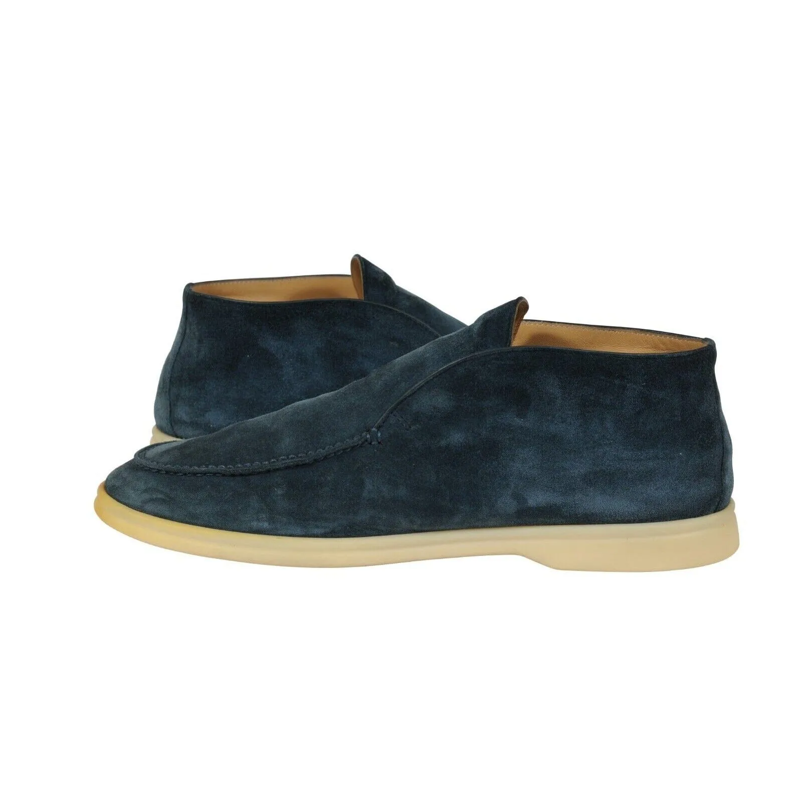 Open Walks US 7 40 Blue Suede Slip On Chukkas Ankle Boots