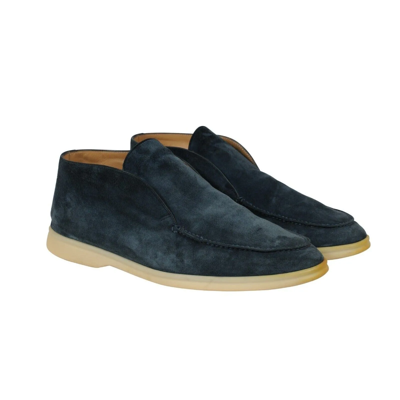Open Walks US 7 40 Blue Suede Slip On Chukkas Ankle Boots
