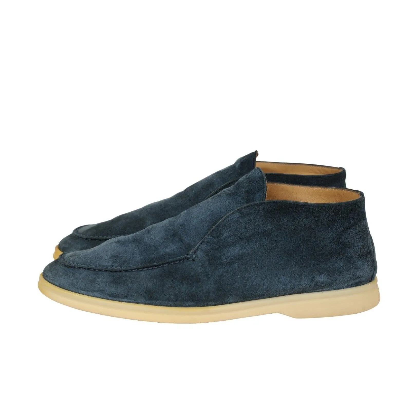 Open Walks US 7 40 Blue Suede Slip On Chukkas Ankle Boots