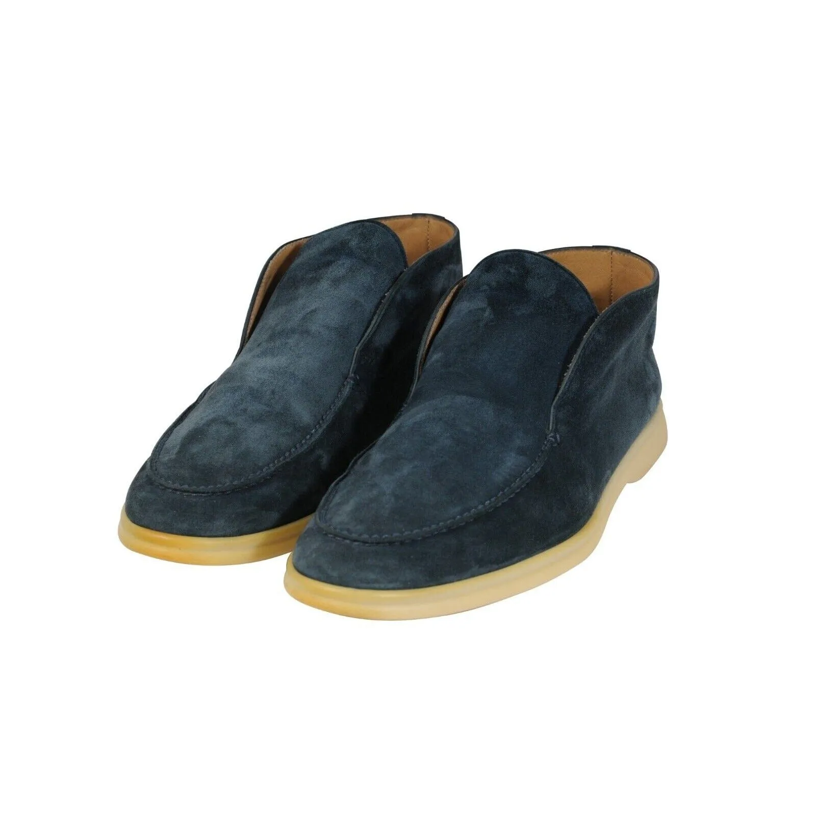 Open Walks US 7 40 Blue Suede Slip On Chukkas Ankle Boots