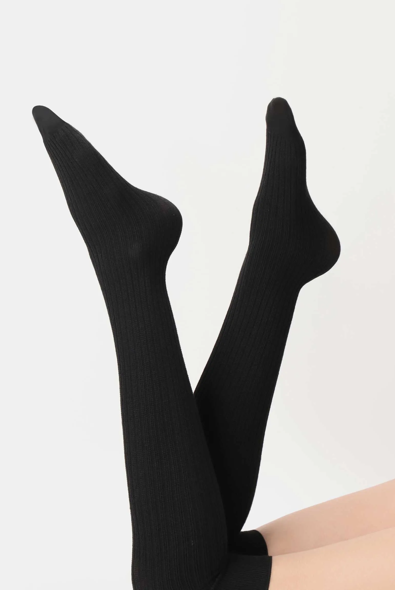 Oroblu Over The Knees Black Soft Rib Socks