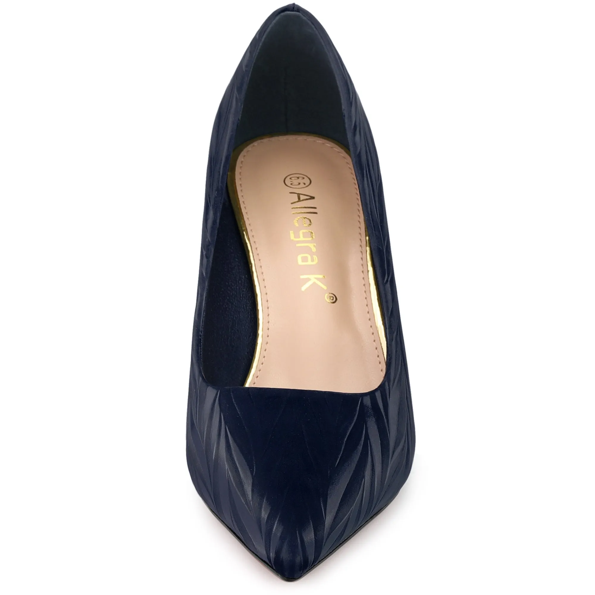 Pointed Toe Leaves Print Slip on Kitten Heel Pumps