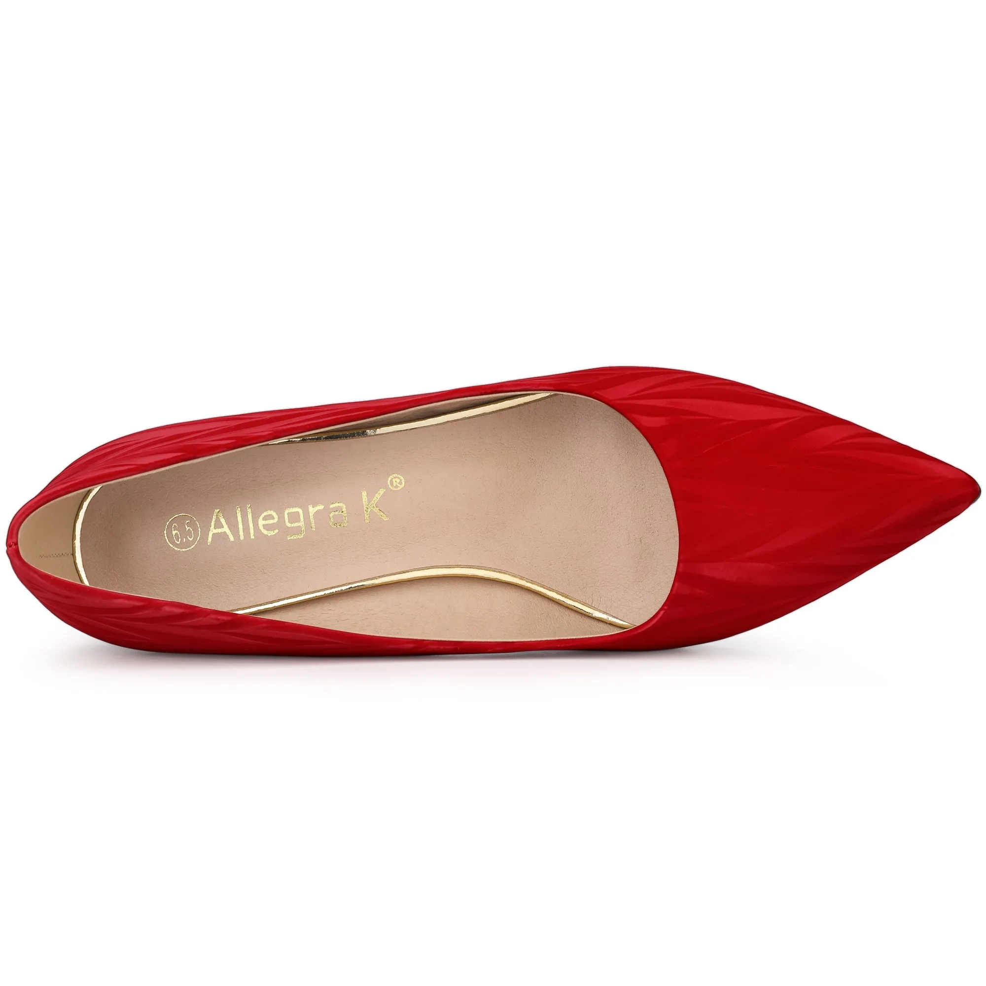 Pointed Toe Leaves Print Slip on Kitten Heel Pumps