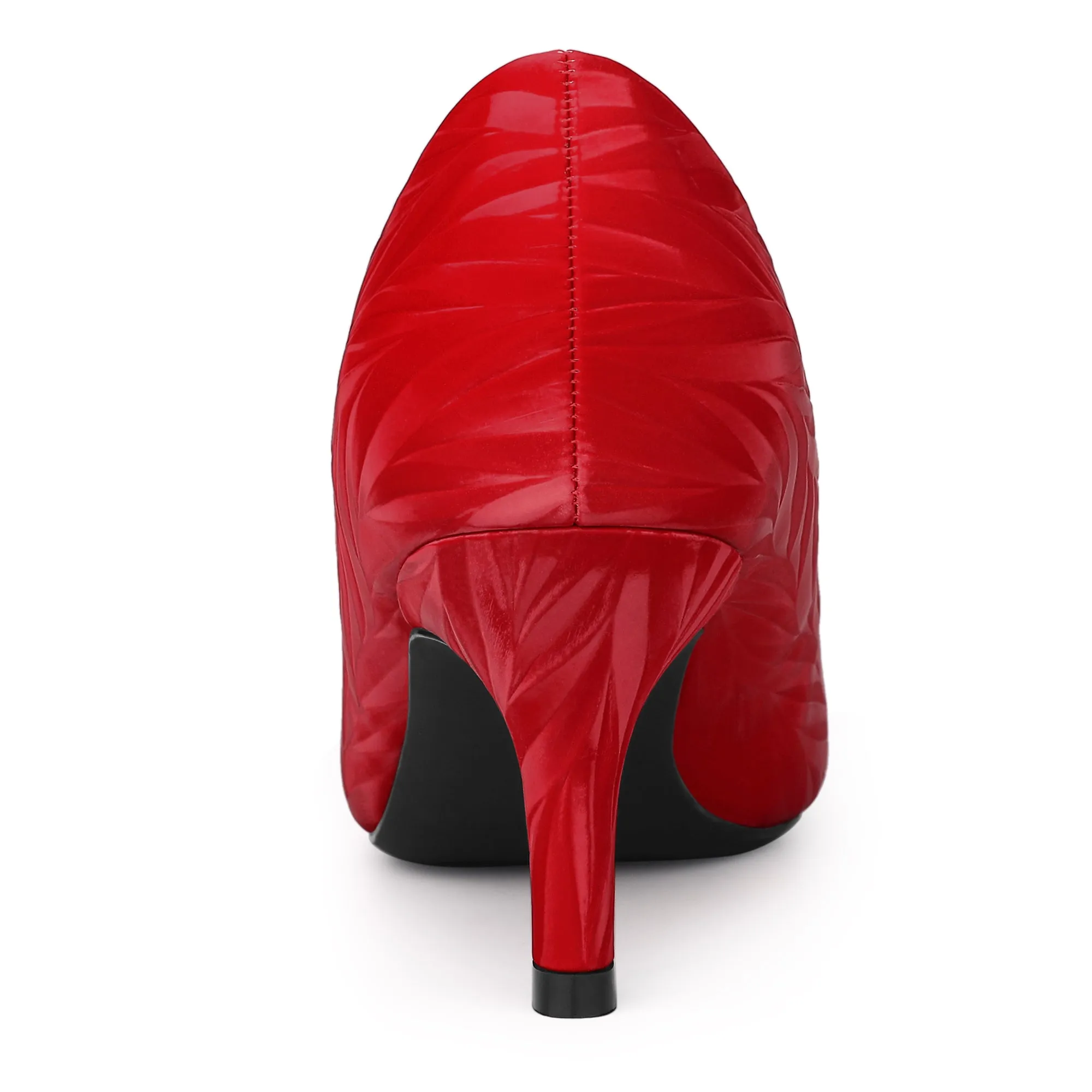 Pointed Toe Leaves Print Slip on Kitten Heel Pumps
