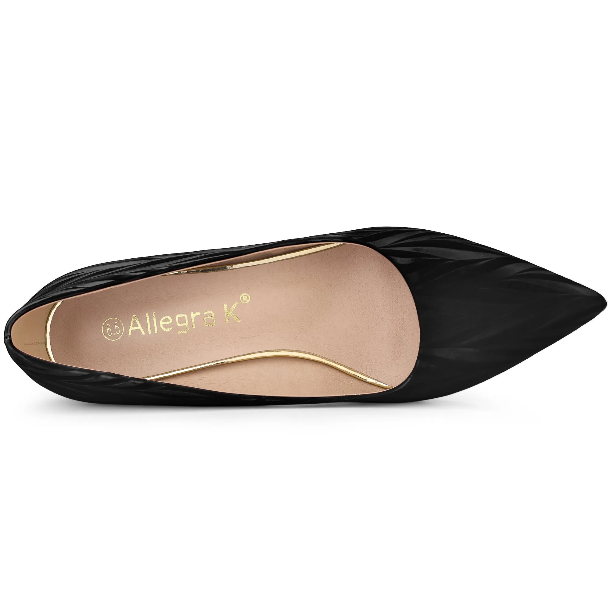 Pointed Toe Leaves Print Slip on Kitten Heel Pumps