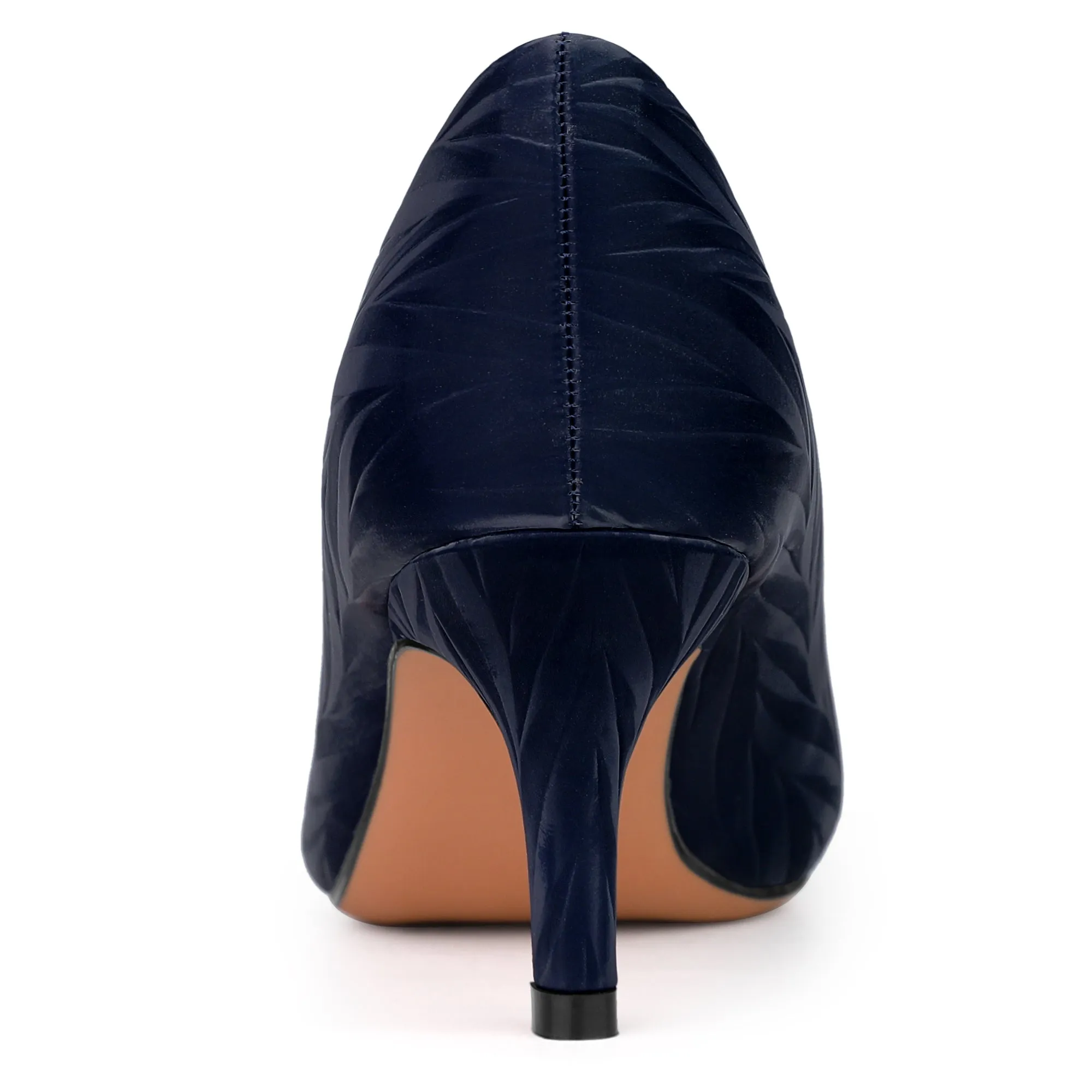 Pointed Toe Leaves Print Slip on Kitten Heel Pumps