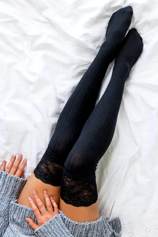 Rachel Lace Over the Knee Socks