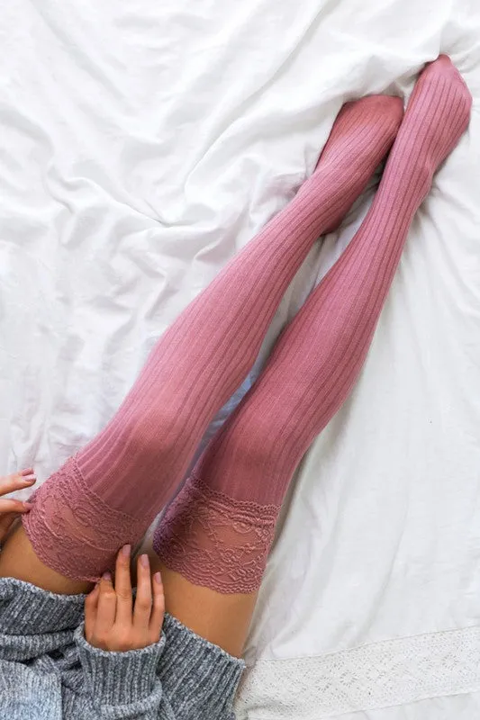 Rachel Lace Over the Knee Socks