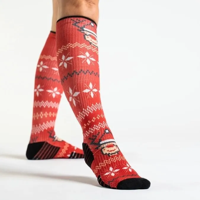 Red Rudolph Diabetic Compression Socks