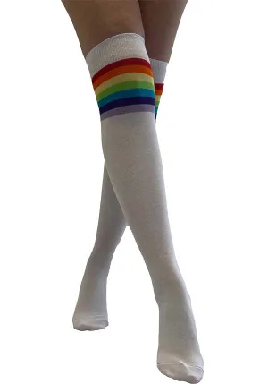 Referee [White/Rainbow] | OVER THE KNEE SOCKS