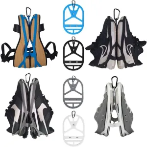 Shoe Holster For Backpack with Clip Hanger. Footwear Holster Holder with Clip for Sneakers, Cleats, Bowling, Soccer, Basket, Football, Travel, Outdoors, Sports, Yellow Neon Glow In the Dark, M,