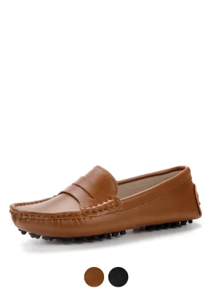 Sika Women's Flat Leather Loafer Shoes