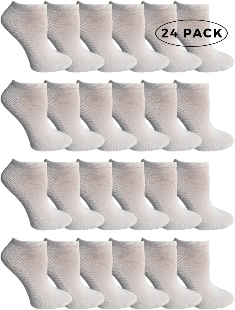 SOCKS'NBULK Women's No Show Ankle Socks, Soft Sports Socks In Bulk, (Size 9-11)