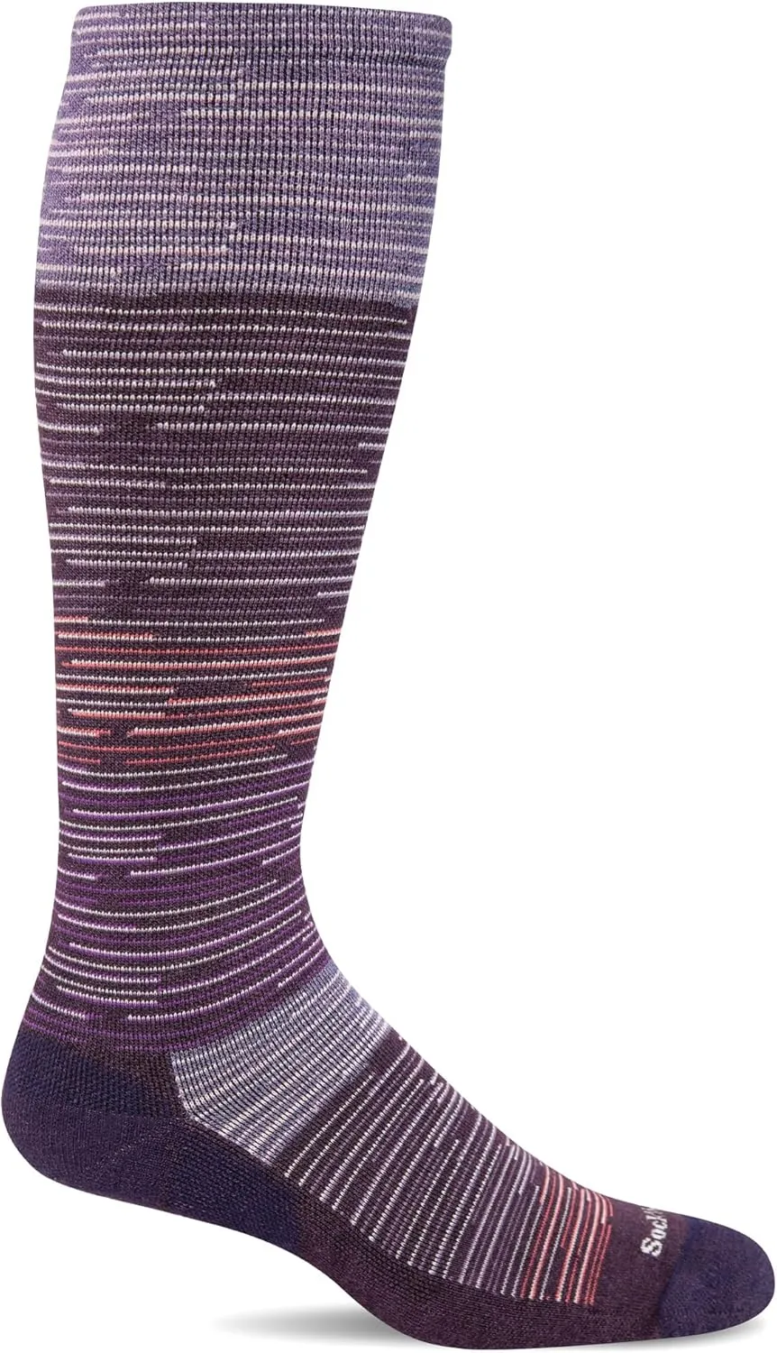 Sockwell Women's Good Vibes Moderate Graduated Compression Sock, Blackberry - M/L