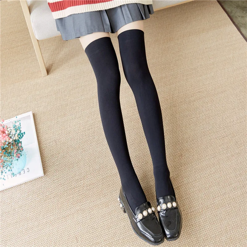 Solid Color Velvet Over Knee Socks JK Accessories