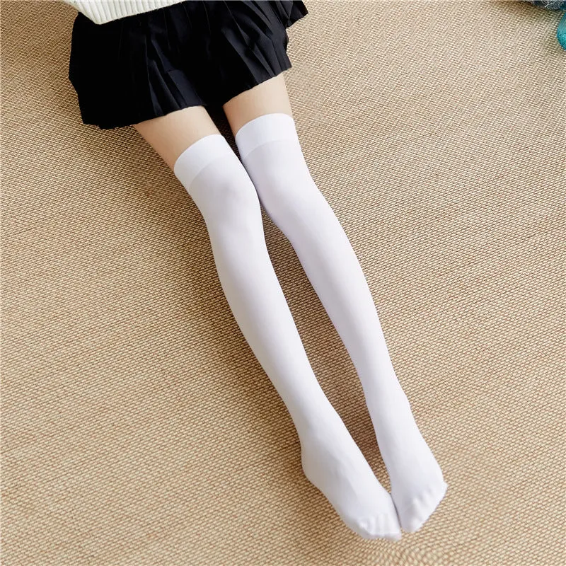 Solid Color Velvet Over Knee Socks JK Accessories