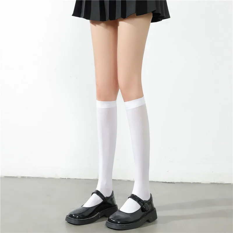 Solid Color Velvet Over Knee Socks JK Accessories