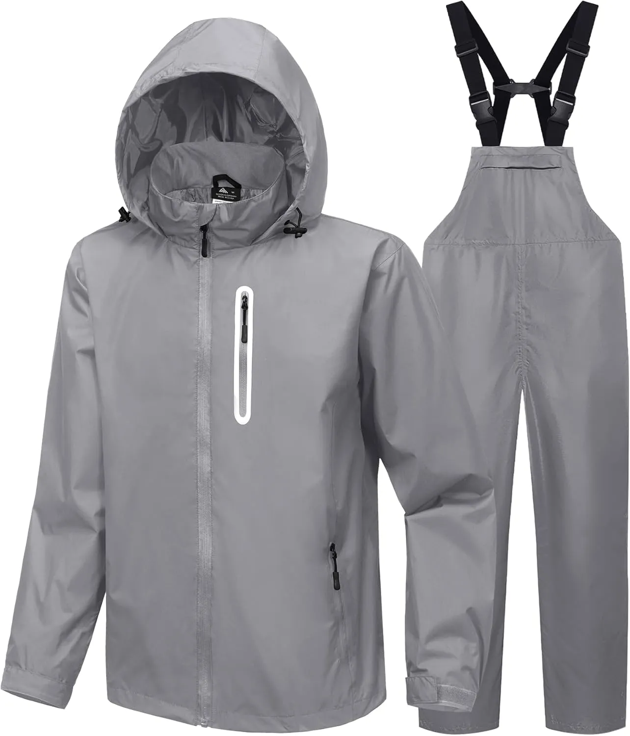 SWISSWELL Men's Heavy Duty Work Utility Rain Gear Suit Jacket and Rain Bibs Pants Waterproof for Fishing Sailing Boating