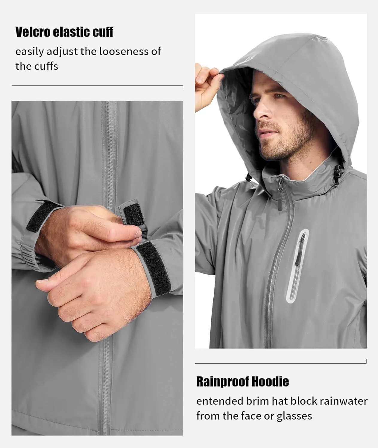 SWISSWELL Men's Heavy Duty Work Utility Rain Gear Suit Jacket and Rain Bibs Pants Waterproof for Fishing Sailing Boating