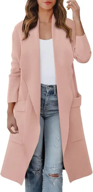 Women's Coats Basic Long Jacket Coat Coat Trench Long Jacket Ladies Slim Long Belt Elegant Winter Coats for Women